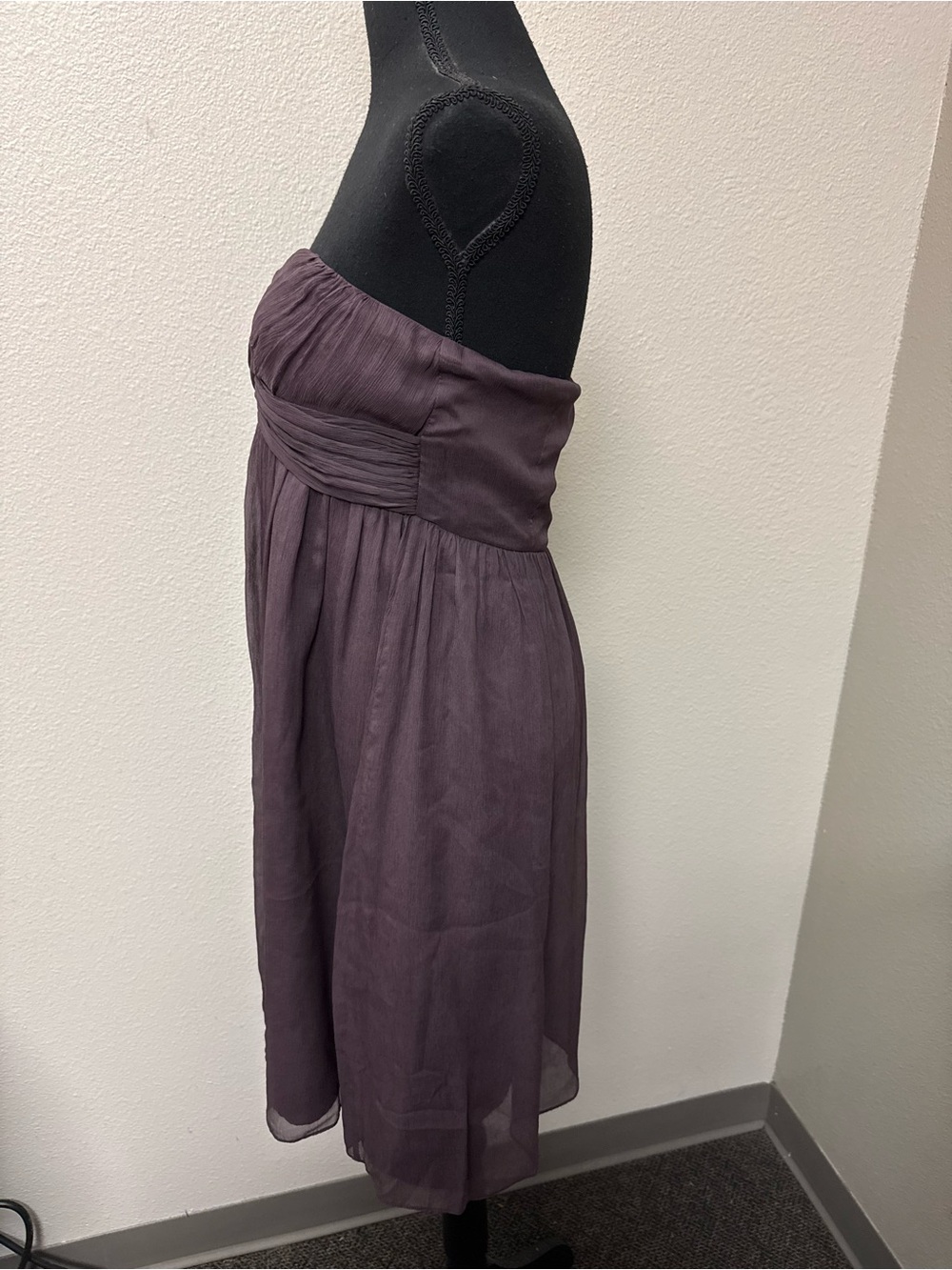 J.Crew Size 6 Dark Purple Silk Strapless Twist Bust Cocktail Dress - Picture 4 of 9